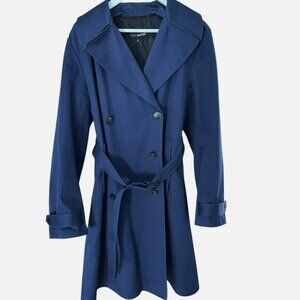Ter Et Bantine Luxury Italian Navy Blue Belted Trench Coat Women's size 40/US 4